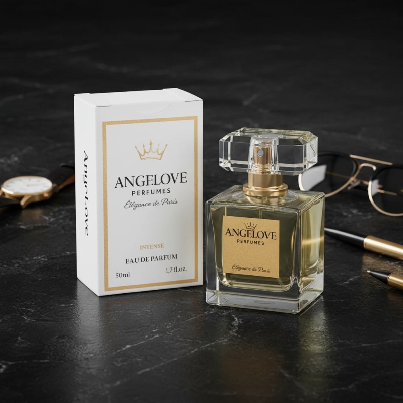 Flakon męskich francuskich perfum lanych Angelove z kartonikiem.jpg